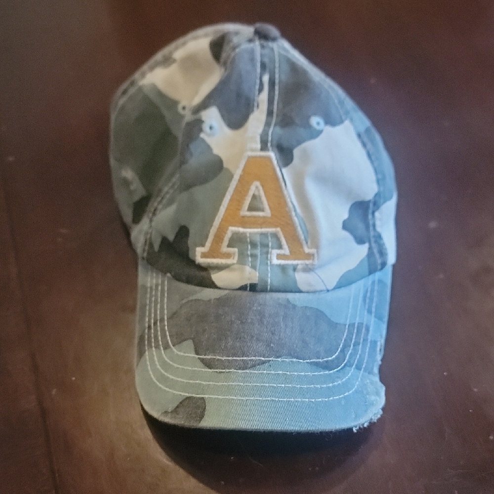 Camouflage Baseball Cap with Gold Letter A